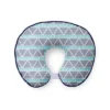 Bacati - 3 Pc Liam Aztec Aqua/Navy Large Triangles Muslin Hugster Feeding & Infant Support Nursing Pillow With 2 Removable Zippered Covers
