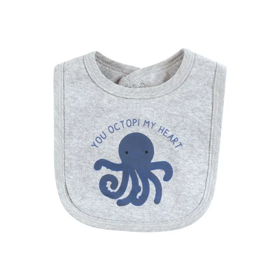 Touched By Nature Infant Boy Organic Cotton Bibs, Mystic Sea, One Size 2 Touched By Nature Infant Boy Organic Cotton Bibs, Mystic Sea, One Size - Image 2