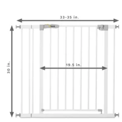 Hauck Open N Stop KD Pressure Fit Pet & Baby Safety Gate For Doorway, Stairway, Or Hallway, White