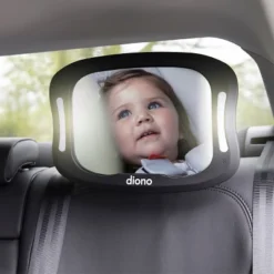 Diono Easy View XXL Baby Car Mirror, Extra Wide View, For Rear Facing Infant, LED Night Light, Black -Chicco Kids Shop GUEST ee0a9ac1 fe97 4b56 955e e754b422e867
