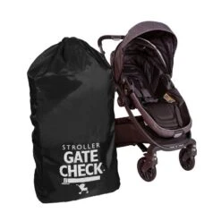 J.L. Childress Gate Check Bag For Single & Double Strollers, Black, Height 46"