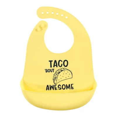 Hudson Baby Unisex Baby Silicone Bibs, Yellow Hangry, One Size 4 Hudson Baby Unisex Baby Silicone Bibs, Yellow Hangry, One Size - Image 4