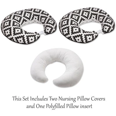 Bacati - 3 Pc Love Aztec Print Black Hugster Feeding & Infant Support Nursing Pillow 3 Bacati - 3 Pc Love Aztec Print Black Hugster Feeding & Infant Support Nursing Pillow - Image 3