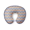 Bacati - 3 Pc Liam Aztec Orange/Navy Large Triangles Muslin Hugster Feeding & Infant Support Nursing Pillow With 2 Removable Zippered Covers