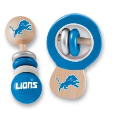 Baby Fanatic Wood Rattle 2 Pack - NFL Detroit Lions Baby Toy Set