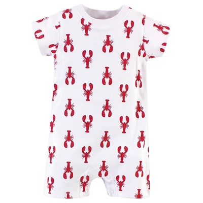 Touched By Nature Baby Boy Organic Cotton Rompers 3pk, Lobster 1 Touched By Nature Baby Boy Organic Cotton Rompers 3pk, Lobster
